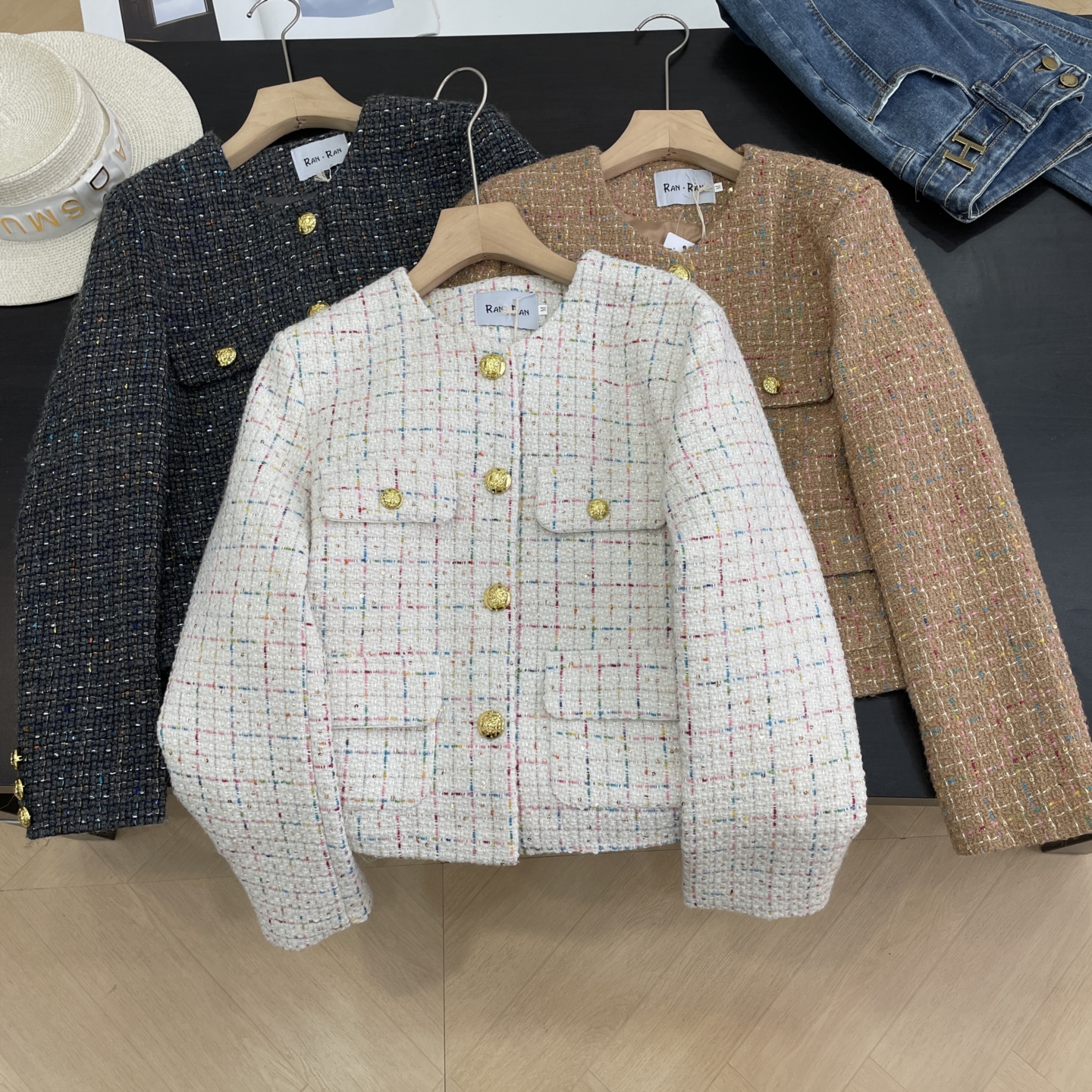 【楠】外套小香风纯色通勤时尚新款2025小众宽松长袖女 K#8