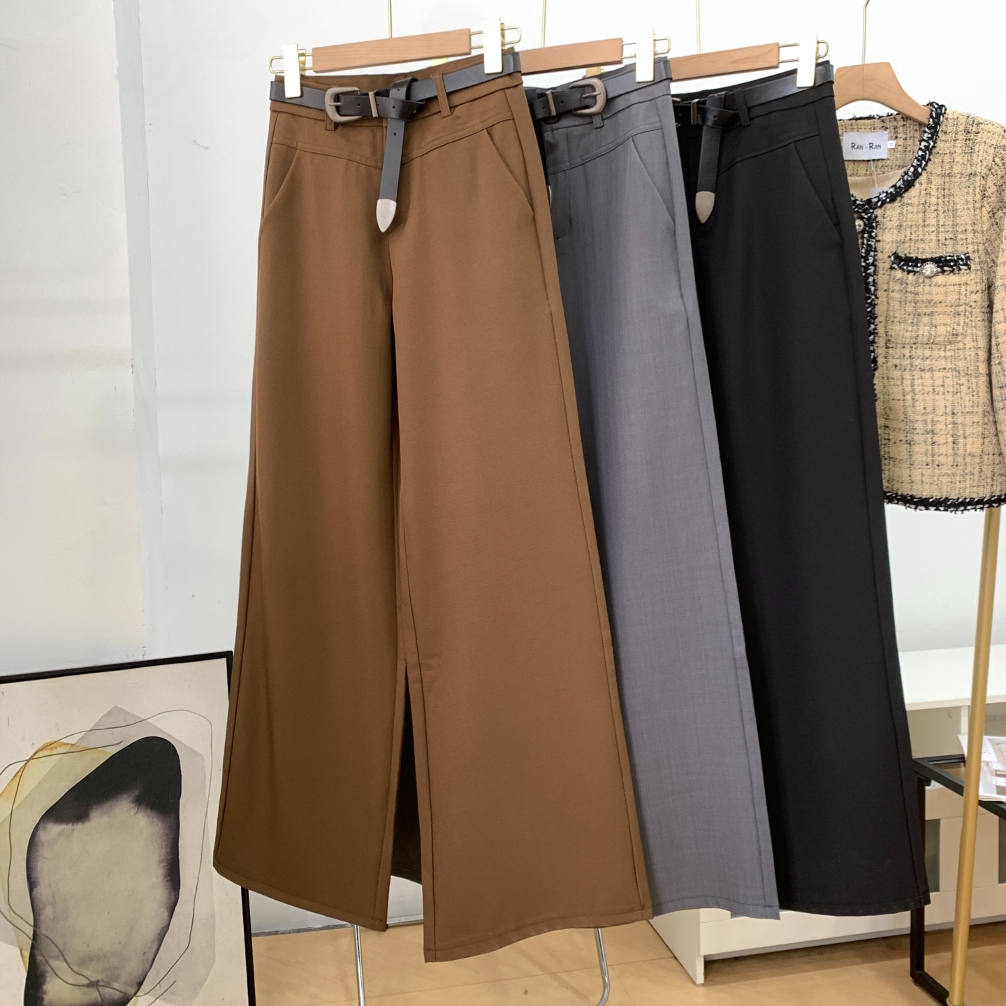 高腰显瘦纯色秋季新款时尚