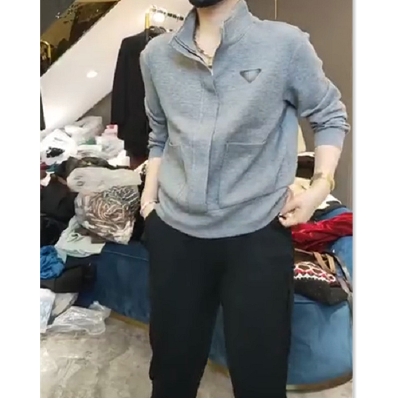今年流行特惠9933大爱美依缘2025春季新款立领拉链长袖卫衣黑色