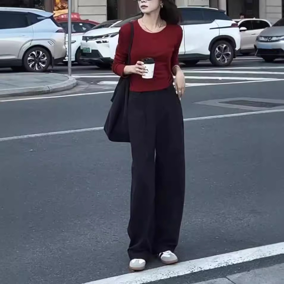 今年流行特惠24675大爱美依缘2025秋季新款简约纯色长袖打底衫高