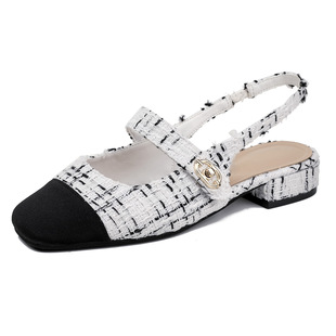 今年流行特惠玛丽珍女鞋新款夏季凉鞋浅口低跟3cm气质高级凉拖