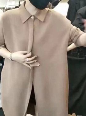 今年流行特惠发629大爱美依缘2025春季新款韩版翻领中长款衬衫