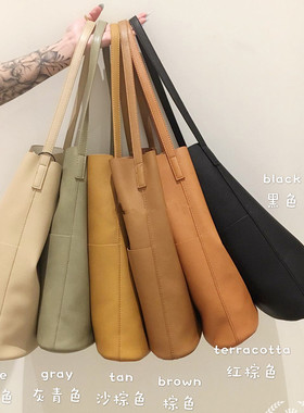 自制同款加拿大Oak+Fort软皮tote多色Ins风托大容量托特包包