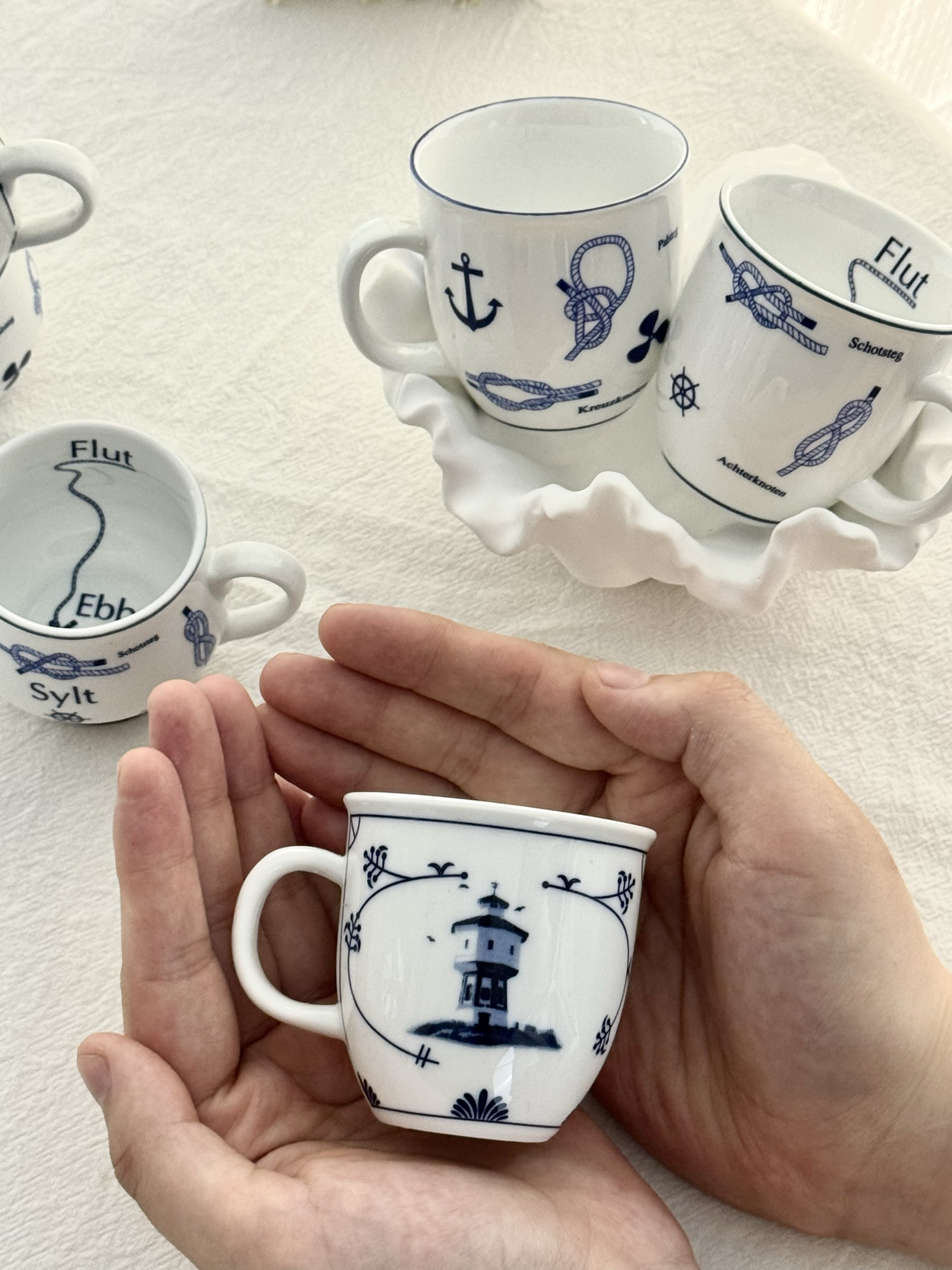 宅物  青花唐草老船长迷你浓缩咖啡杯 清酒杯