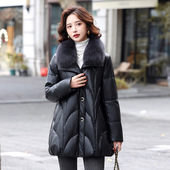 今年流行特惠2025冬装 狐狸 中长款 大码 海宁绵羊皮羽绒服中年女式