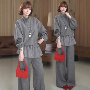 新款 女2026春季 洋气显瘦半拉链卫衣百褶 套装 今年流行特惠时尚