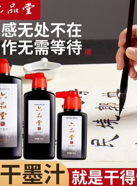 六品堂书法专用速干墨汁100g250g500g大瓶毛笔墨水活动用工地书画国画墨液小瓶初学者练习练字写对联快干墨汁