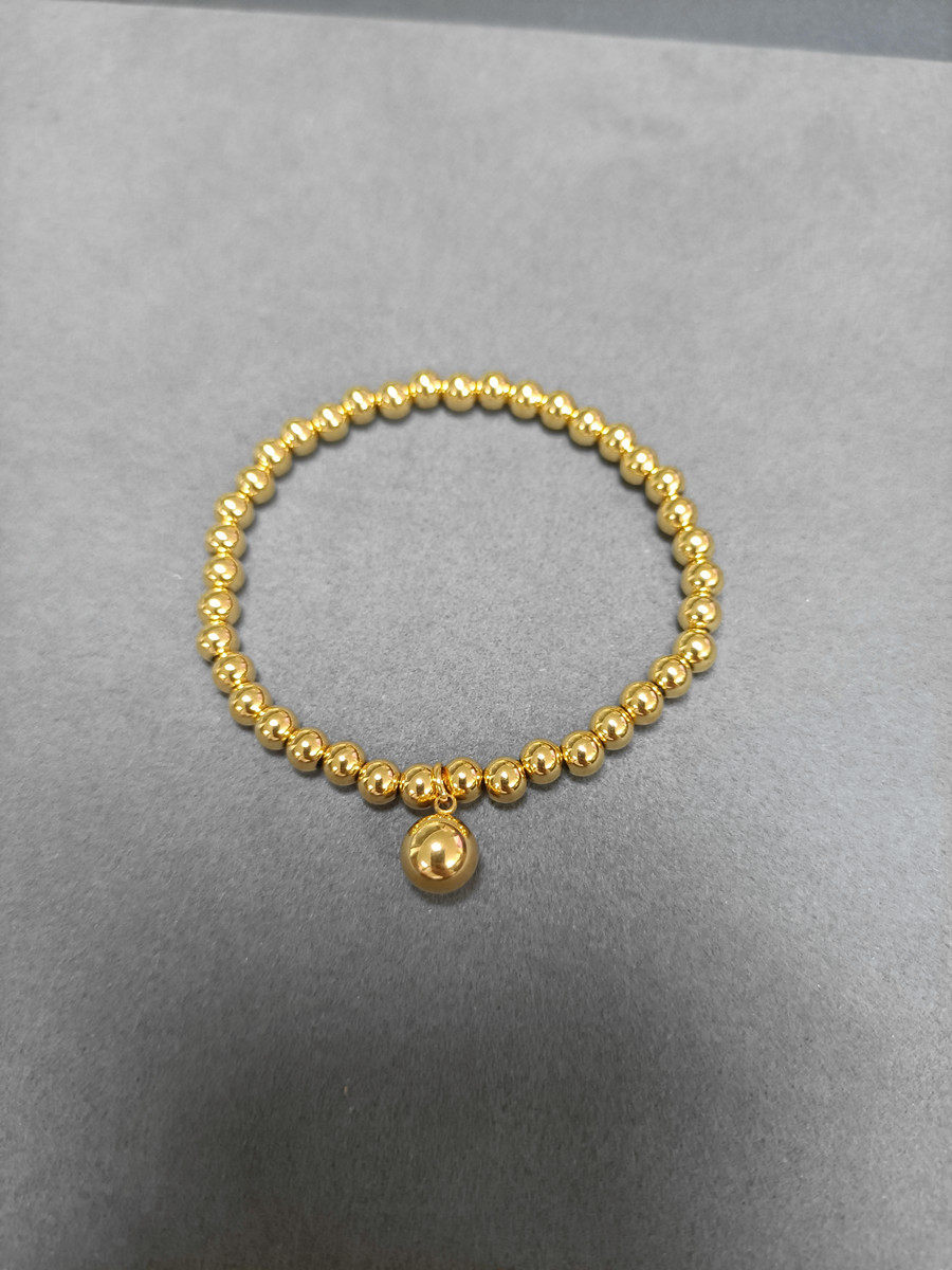 日韩钛钢镀18K金圆珠许愿球弹力绳手链极简百搭包金手串礼物保色,饰品/流行首饰/时尚饰品新,手链,淘宝优惠券,粉丝福利购,淘宝优惠卷