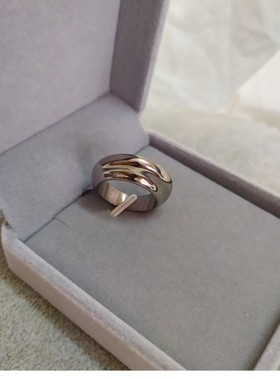 极简冷淡风小胖墩实心戒指女宽面博主不规则金属光面不规则指环