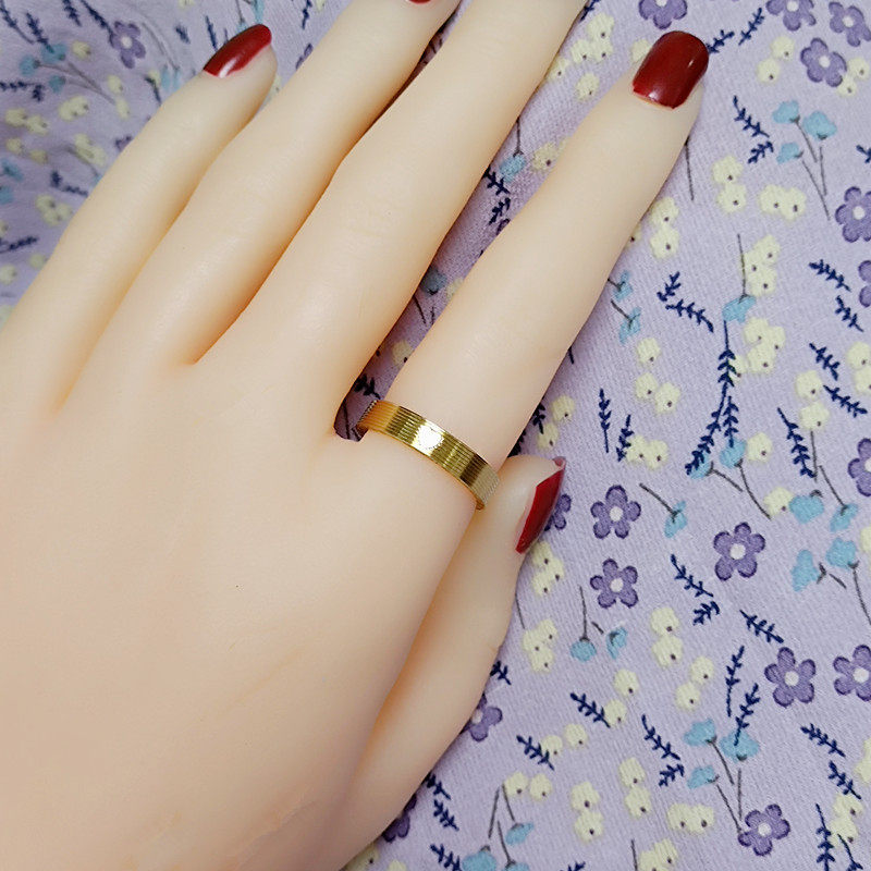 新中式小众指环520钛钢18K包金心形刻字情侣戒指女网红礼物指圈