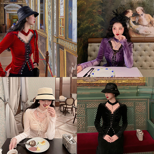 麓津自制《古董丝绒》一衣多搭! 丝绒贵气绑带上衣衬衫秋冬长袖女