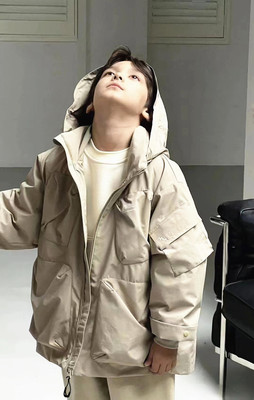 韩国连帽外套童装洋气保暖