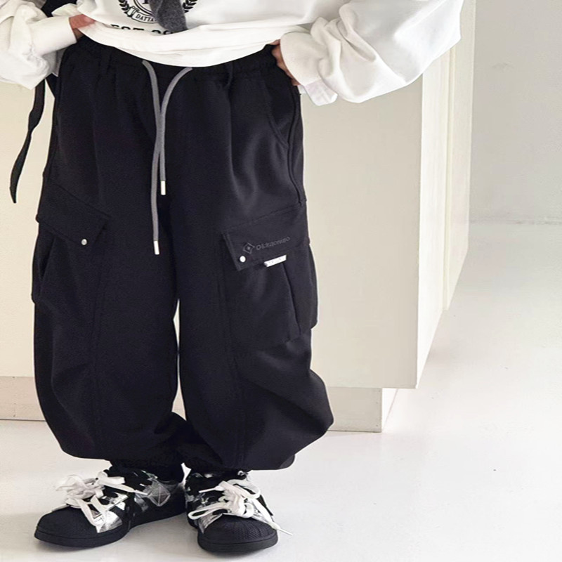 韩果童装奥利绒工装裤男女童2025冬儿童大童街舞时尚百搭青少年装