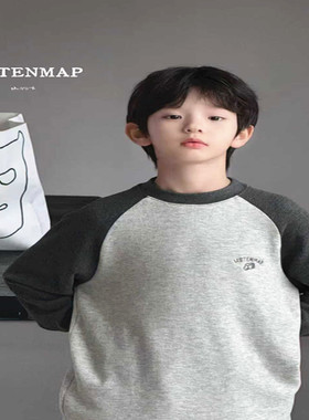 潮牌LJ家帽子德绒T圆领打底男女童2025冬款儿童大童套头衫牛奶绒