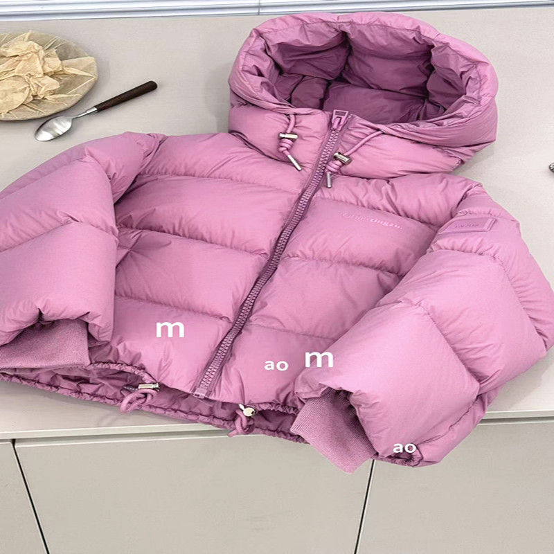 潮牌TZ家巨显白玫红色面包连帽羽绒服女童2025冬装儿童大童亲子韩