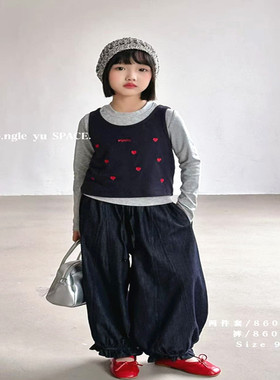 潮牌洋气灯笼裤小众显瘦女童2026春款儿童大童百搭奶奶裤调性韩版