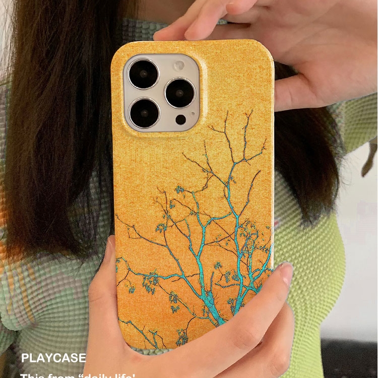 适用iPhone16promax苹果14小米15新款mate70华为p70nova13荣耀200手机壳opporeno14软壳vivox100油画黄金梧桐