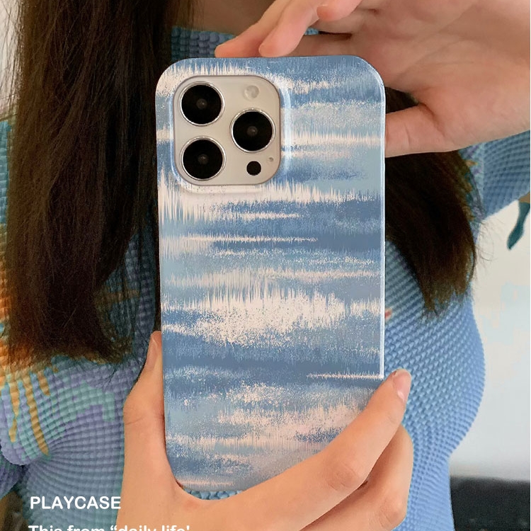 适用iPhone16promax苹果17小米17pro新款mate80华为p70荣耀200菲林nova13手机壳vivox300蓝色肌理~oppofindx9