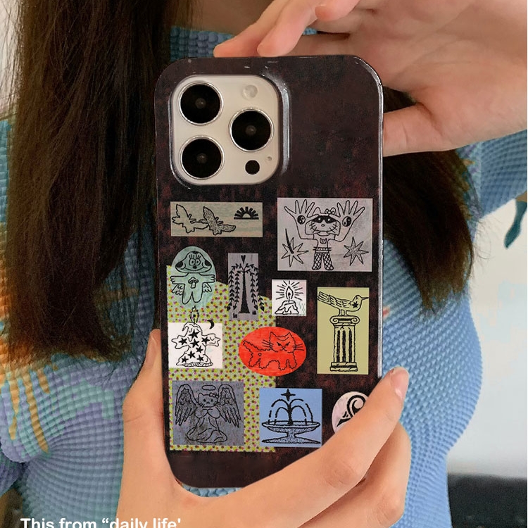 适用iPhone16promax苹果14小米15新款mate70华为p70nova13荣耀200手机壳opporeno13软壳vivox100美式潮酷拼贴