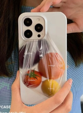 适用iPhone16promax苹果14小米15新款mate70华为p70nova13荣耀200手机壳opporeno14软壳vivox100透明袋水果