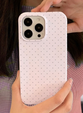 简约韩系波点适用苹果16手机壳vivoS19华为P70mate70小米14Ultra /15promax新款oppofindx8荣耀300软vivox200
