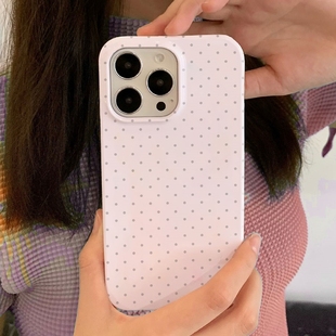 简约韩系波点适用苹果16手机壳vivoS19华为P70mate70小米14Ultra /15promax新款oppofindx8荣耀300软vivox200