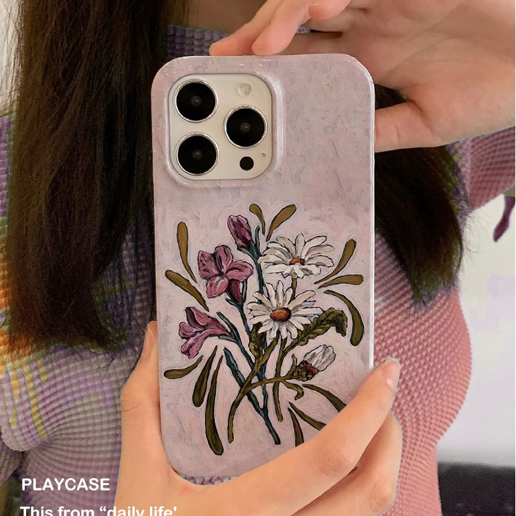 油画花卉适用iPhone16/15promax手机壳华为P70小米14opporeno13菲林软壳vivox200pro红米k70pro苹果14荣耀200