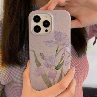 30pro手机壳p60新款 新中式 适用Pura70pro华为mate60 国风艺术nova12 10菲林壳p50p40荣耀100 鸢尾花