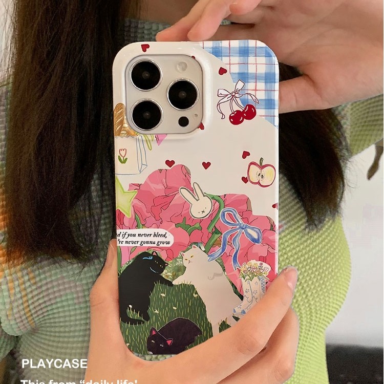 适用iPhone16promax苹果14小米15新款mate60华为p70荣耀200菲林nova13手机壳oppofindx8s+软vivox200牵手猫咪