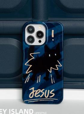 蓝色条纹猫适用华为mate40/30pro手机壳nova9/8/7菲林硬壳p50p40红米k40s至尊opporeno艺术vivos16防摔荣耀70