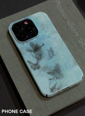 冷淡迷蝶适用华为mate60/p70手机壳p60/p40硬壳nova13/12/11菲林软壳苹果16pro小米15/14手机壳oppofindX8pro