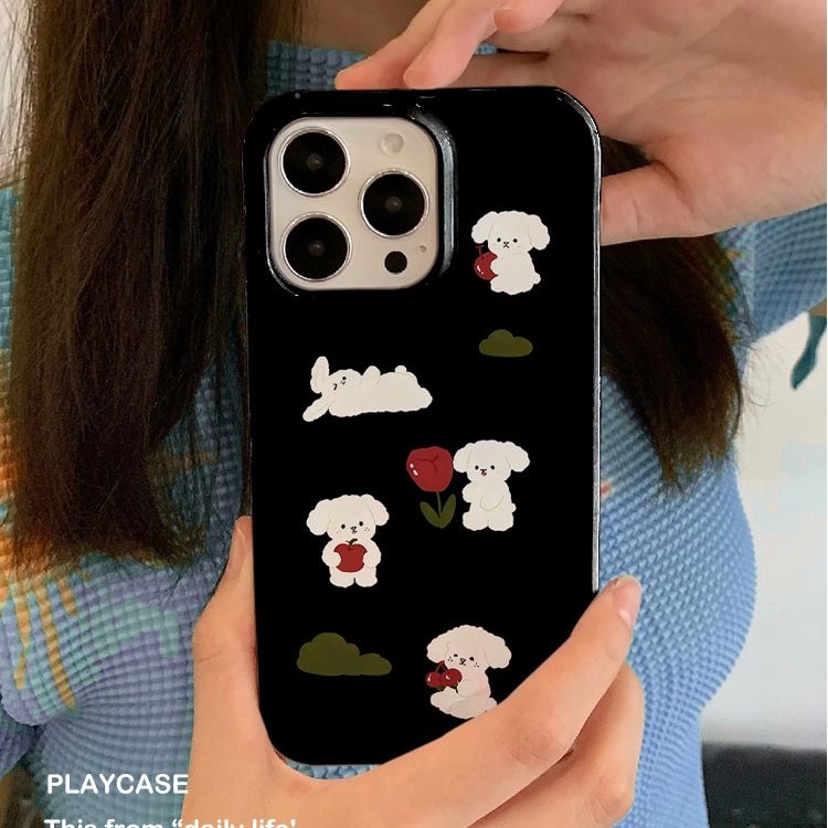 适用iPhone16promax苹果14小米15新款mate70华为p70nova13荣耀200手机壳opporeno13软壳vivox100黑色日韩小兔