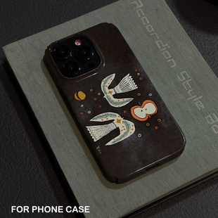 复古卡通鸽子适用iPhone16promax苹果15小米14新款 mate70华为p70nova荣耀200菲林手机壳13opporeno13vivox100