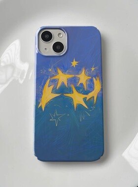蓝色星星适用iPhone15promax苹果13小米14新款mate60华为p50e适用nova12荣耀90小众vivox100手机壳opporeno11