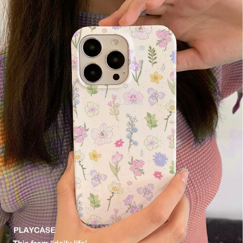 适用iPhone17promax苹果16小米17pro新款mate80华为p80荣耀300菲林nova15手机壳vivox300简约碎花~opporeno15