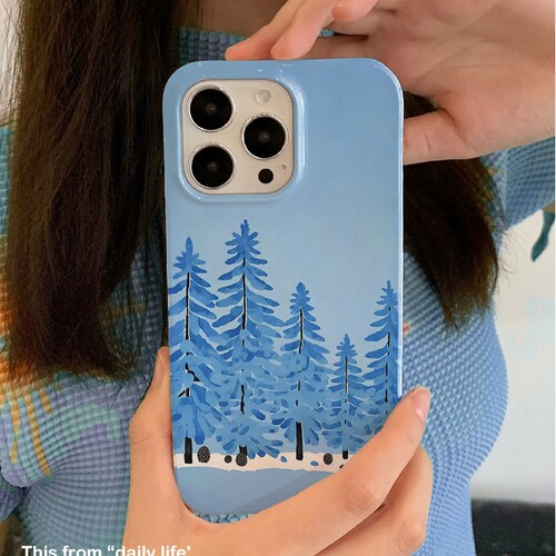 冬季雪凇油画适用iPhone16promax苹果15小米14新款mate70华为p70nova荣耀200菲林手机壳13opporeno13vivox100