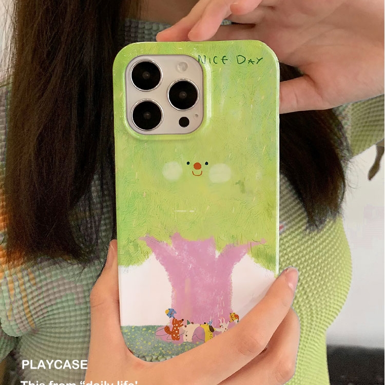 适用iPhone16promax苹果14小米15新款mate70华为p70nova13荣耀200手机壳opporeno14软壳vivox100日韩大树动物