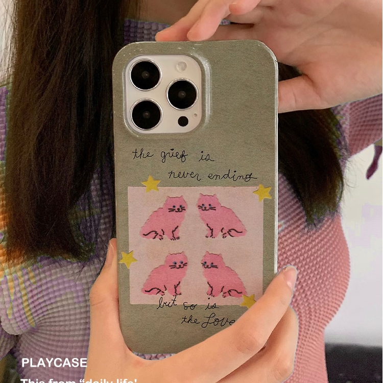 适用iPhone16promax苹果14小米15新款mate70华为p70nova13荣耀200手机壳opporeno14软壳vivox100艺术字母猫咪