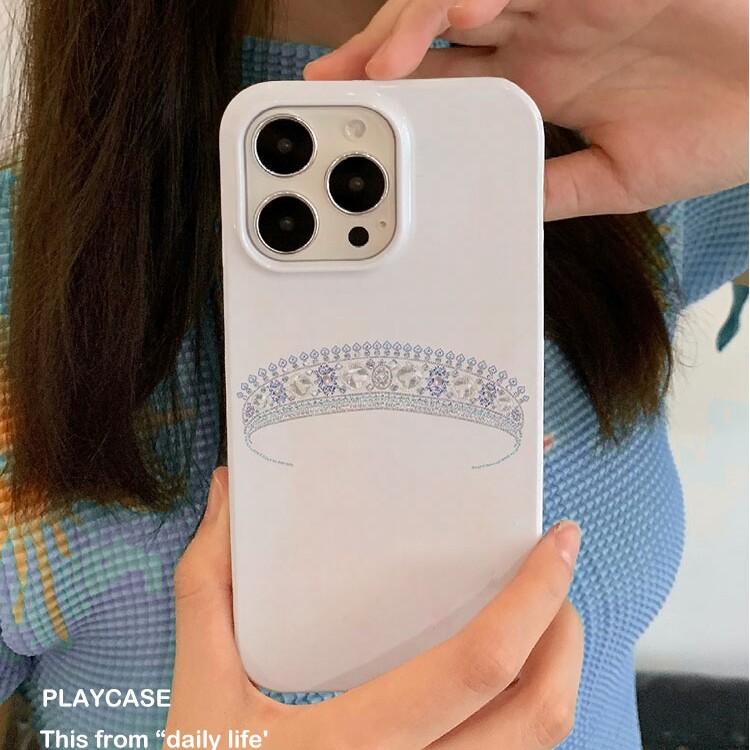 适用oppoReno14/13手机壳FindX9/X8硬壳苹果17/16软壳小米17/14pro新款菲林壳华为p80/mate70手机壳~钻石王冠