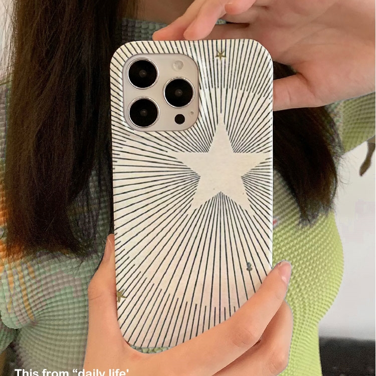 复古放射星星适用iPhone16promax苹果14小米15新款mate70华为p70nova13荣耀200手机壳opporeno13软壳vivox100