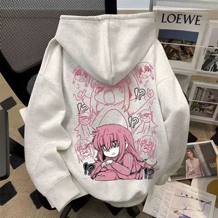 孤独摇滚波奇酱连帽卫衣男潮牌日系后藤一里周边套头帽衫学生同款