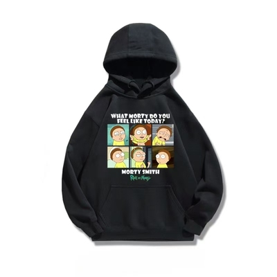 瑞克与莫蒂联名卫衣男连帽宽松潮流情侣装外套加绒加厚秋冬款上衣