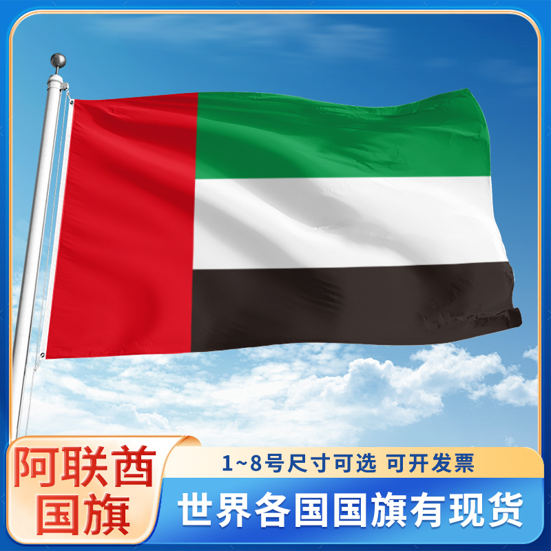 阿联酋国旗12345号户外世界各国旗帜万国旗手摇旗串旗定制办公桌