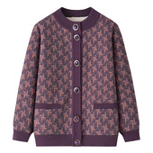 冬装 奶奶装 加绒 针织开衫 中老年人妈妈上衣秋冬毛衣外套80老年女装