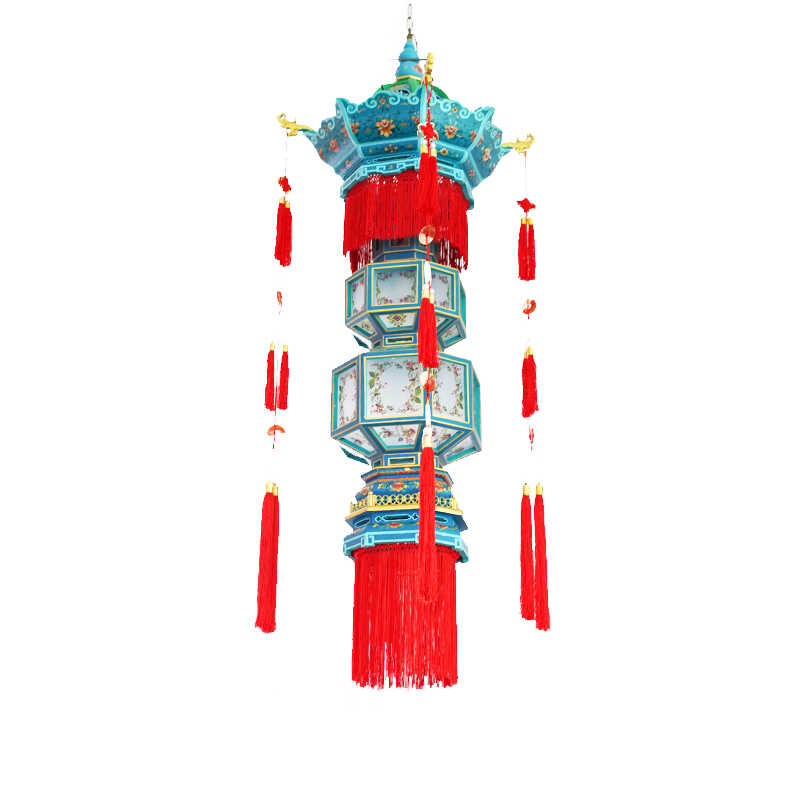 故宫同款寺庙吊灯仿古雕刻珐琅彩绘中式实木宫灯园林长廊宫廷灯笼