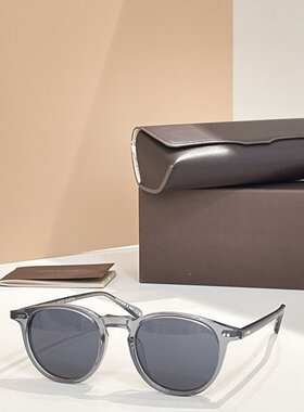 日系复古圆形手工双色防晒墨镜