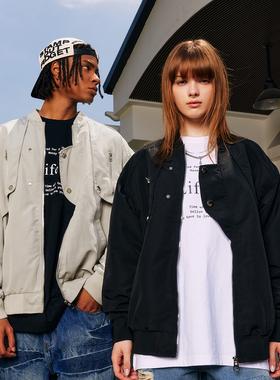 YORAINBOW潮春秋美式飞行员夹克男棒球服外套女2025新款宽松上衣
