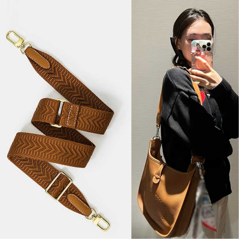 直播跨境专供可调节长度宽肩带欧美大牌风单肩斜挎包替换改造包带