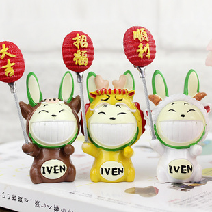 正版授权生肖小摆件伊文兔名片夹照片夹便签留言夹卡通动物装饰品