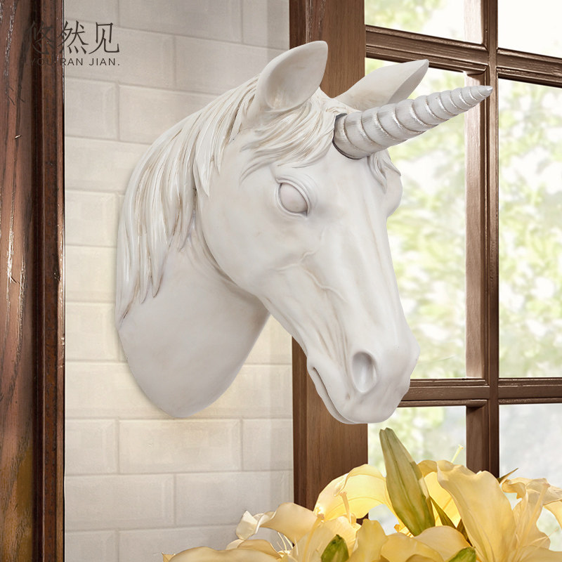 European style animal Wall hanging simulation unicorn Lucky Wall decoration Entrance club Background wall decorate Pendant Retro Wall hangingsin the Home accessories , Mural  category - from Buy2taobao.com to provide professional Taobao agent buy service